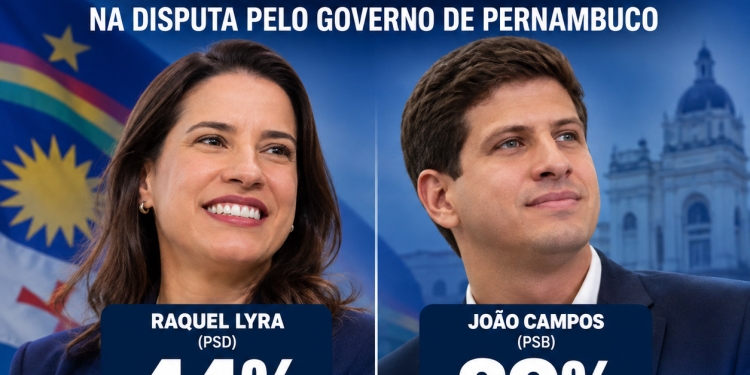 Pesquisa Múltipla mostra Raquel Lyra com 44% e João Campos com 39% na disputa pelo Governo de Pernambuco